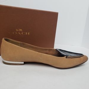 Coach walsh tan leather flats